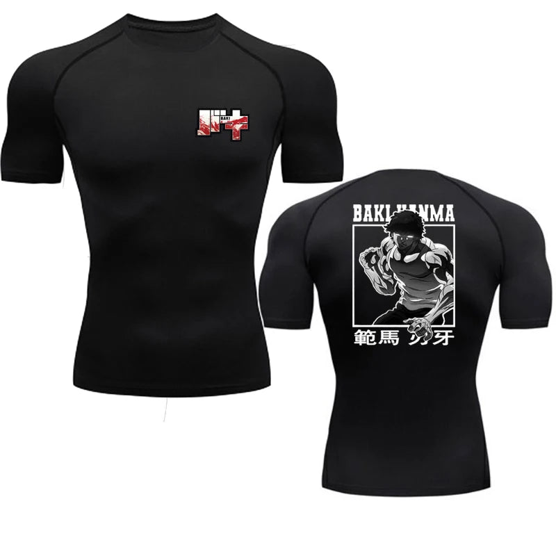 Anime Baki Compression Tshirts for Men Gym Workout