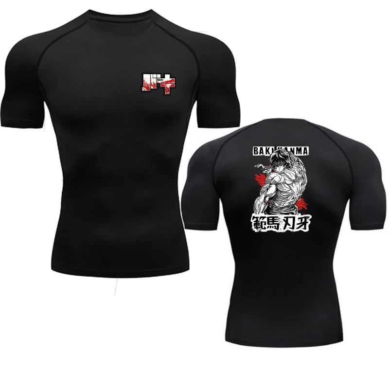 Anime Baki Compression Tshirts for Men Gym Workout
