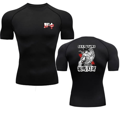 Anime Baki Compression Tshirts for Men Gym Workout
