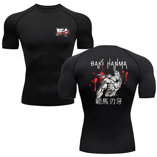 Anime Baki Compression Tshirts for Men Gym Workout