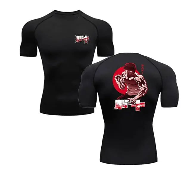 Anime Baki Compression Tshirts for Men Gym Workout